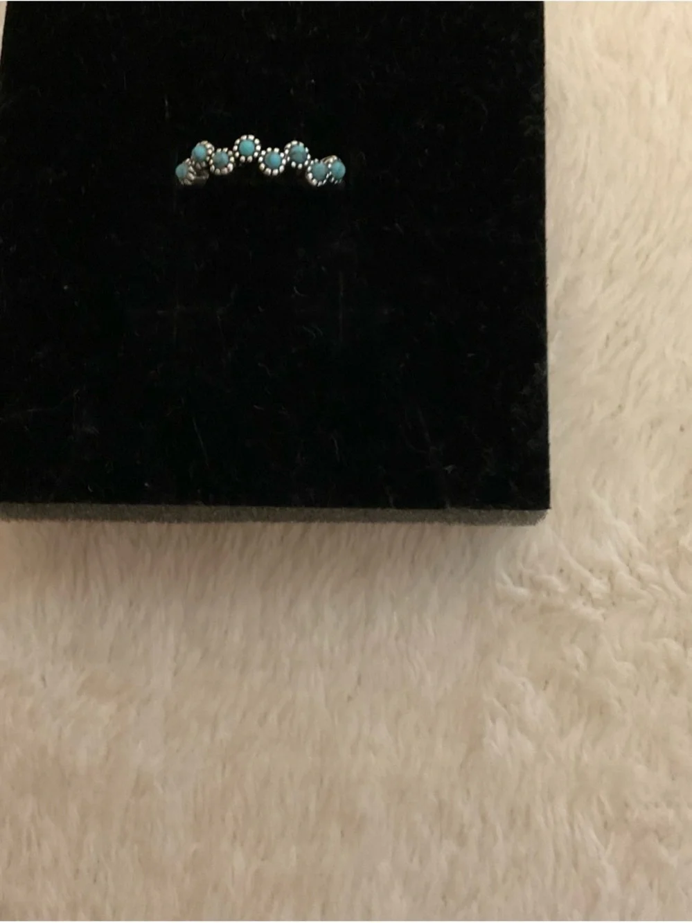 Turquoise Floral Accent Ring - Women Jewelry